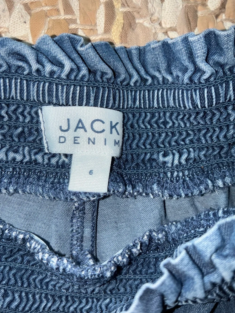 Janie and Jack Indigo Smocked-Waist Jogger Jeans